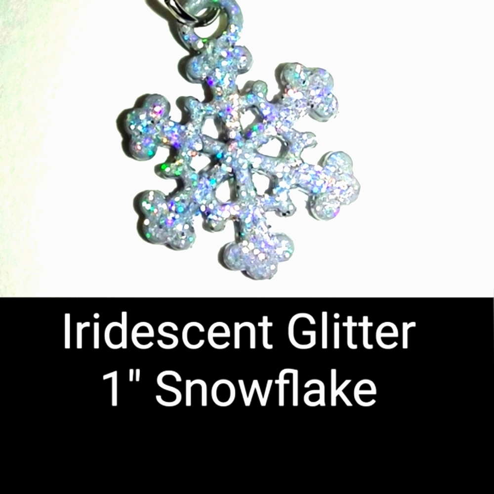 Rainbow Glitter Snowflake  Pendant - Picture 7 of 12